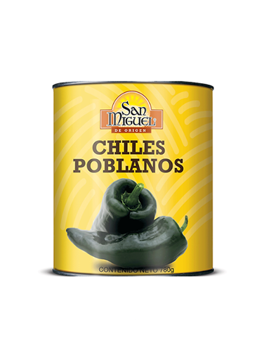 Whole Poblano Peppers in Brine 780 g
