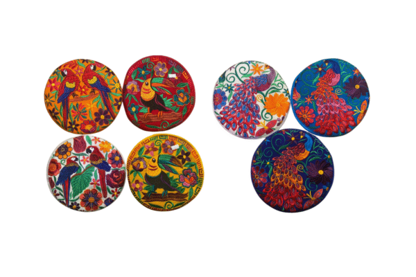 Colored tortilla holder (Tortillero), Birds