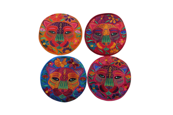 Colored tortilla holder (Tortillero). Alebrije Jaguar